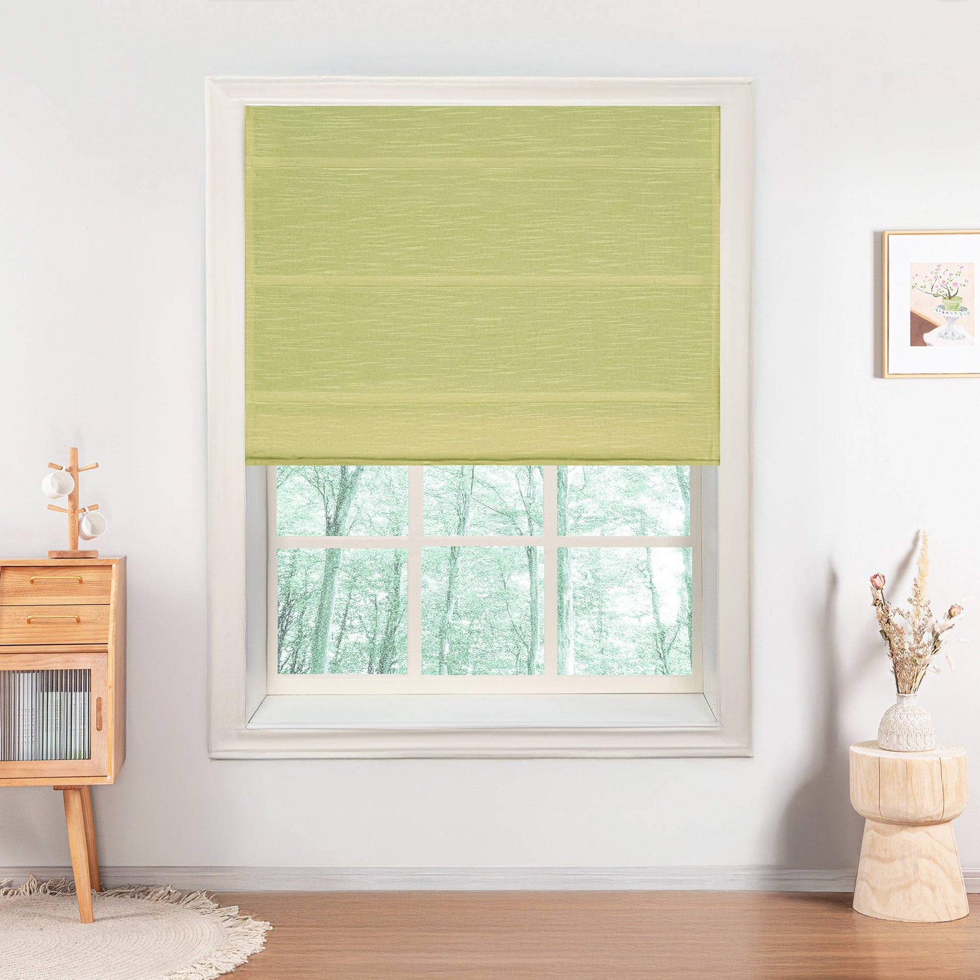Jenna Linen Roman Shades & Blinds-Neutral Decor