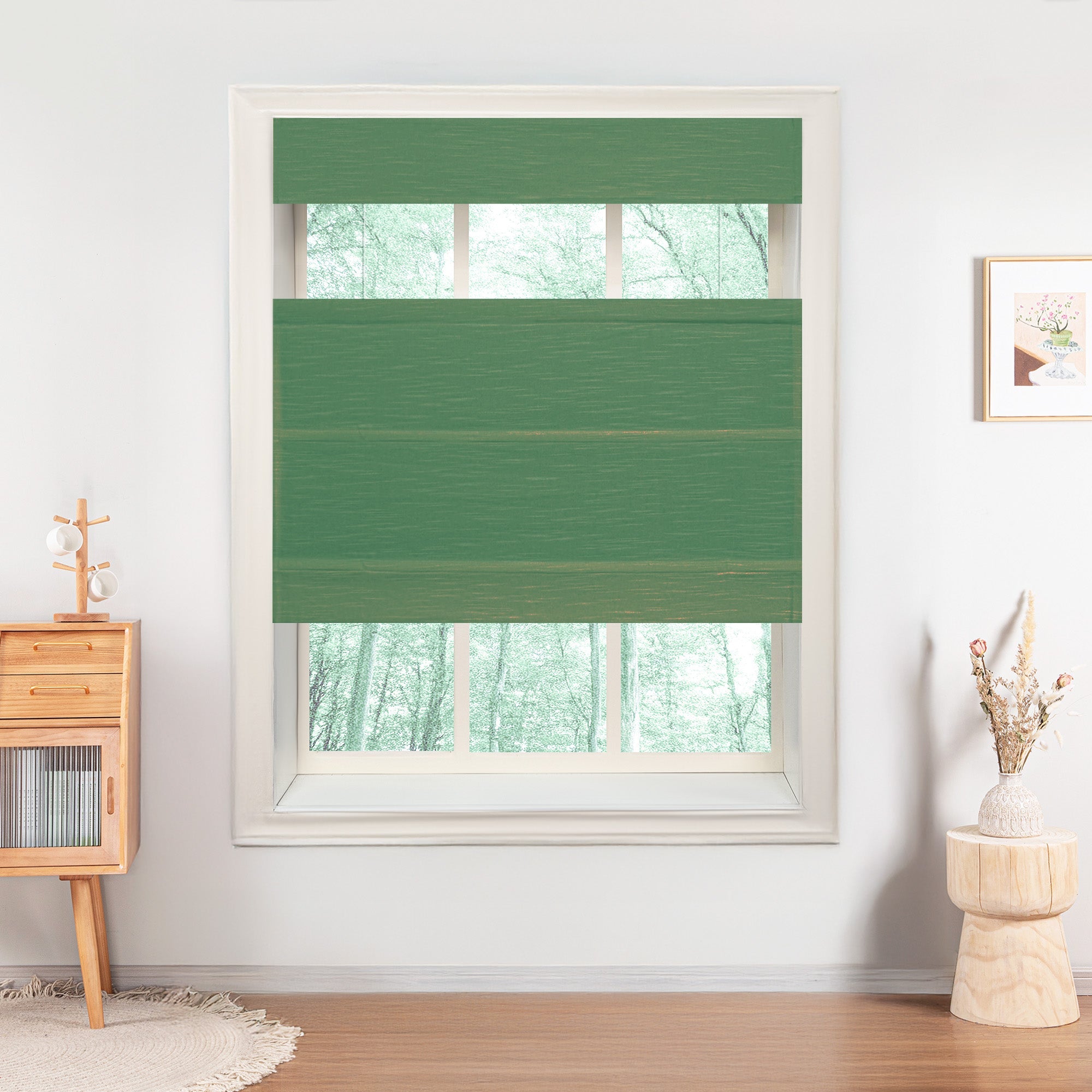Jenna Linen Roman Shades & Blinds | Top Down Bottom Up-Neutral Decor