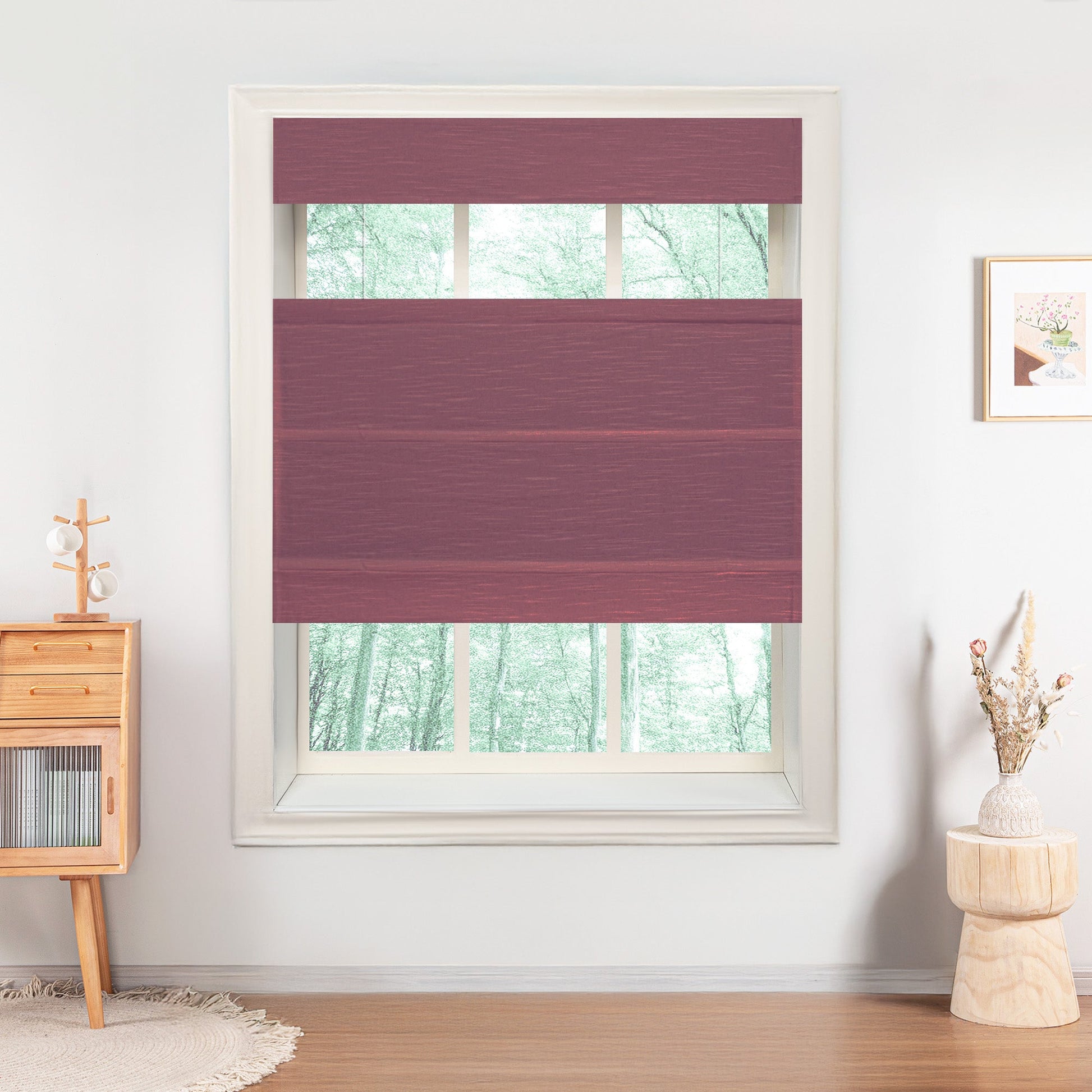 Jenna Linen Roman Shades & Blinds | Top Down Bottom Up-Neutral Decor