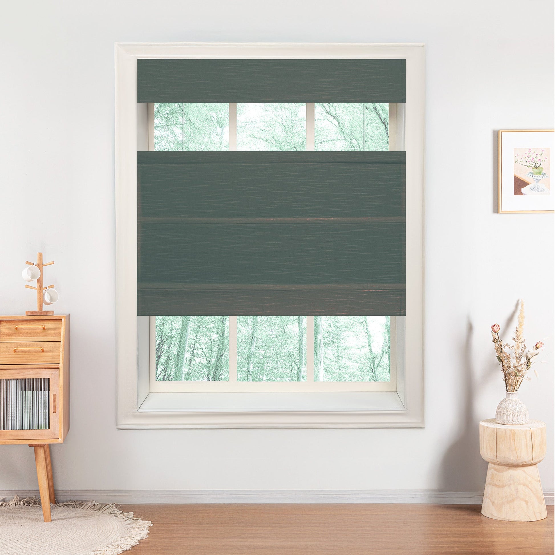 Jenna Linen Roman Shades & Blinds | Top Down Bottom Up-Neutral Decor