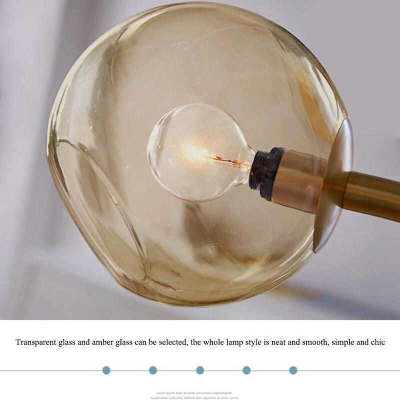 Valentina Modern Glass Globe Bubble Pendant Light Black/Gold - Neutral Decor