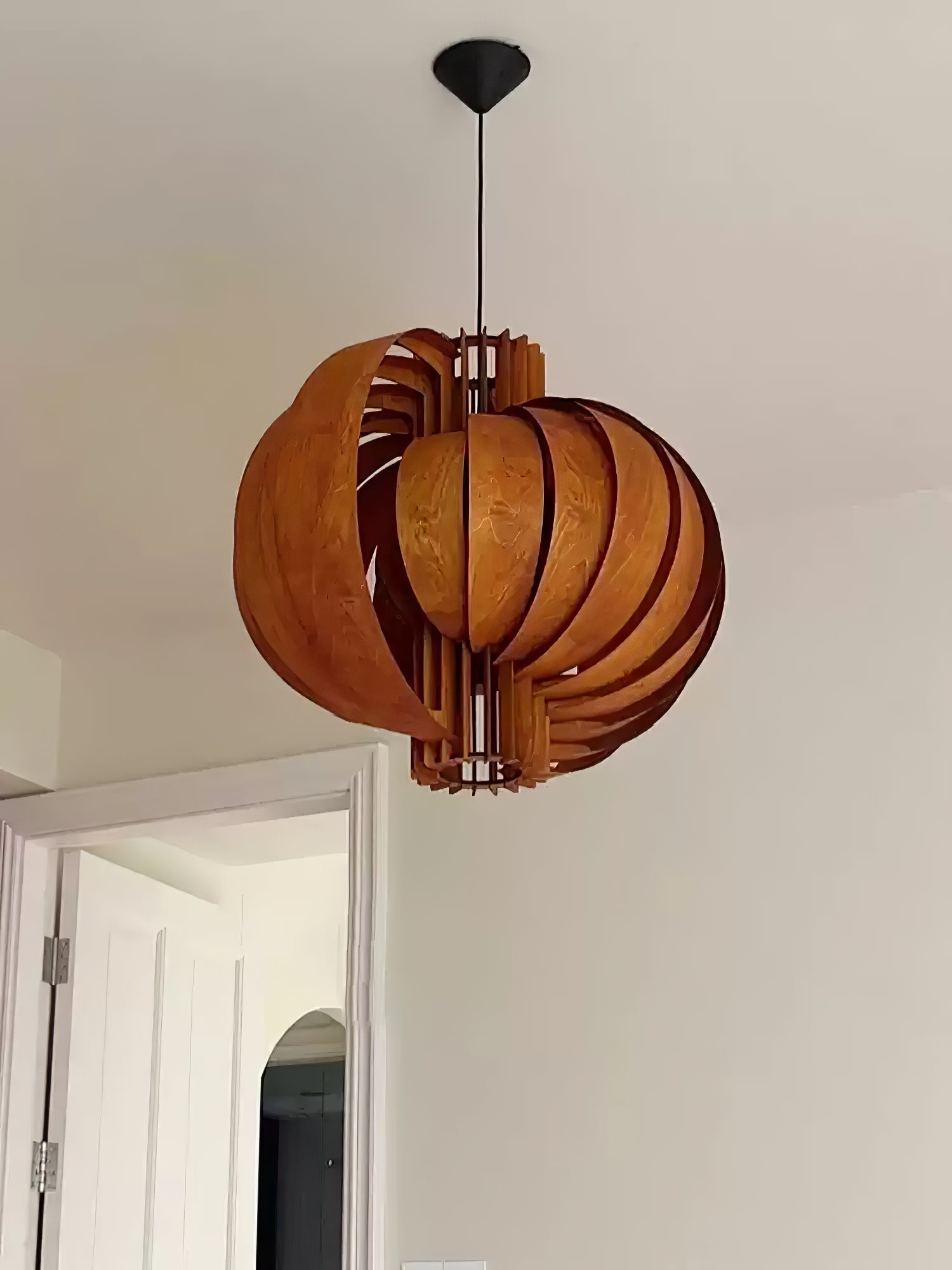Ivraeus Premium Elegance Ring Wood Pendant Light-Neutral Decor