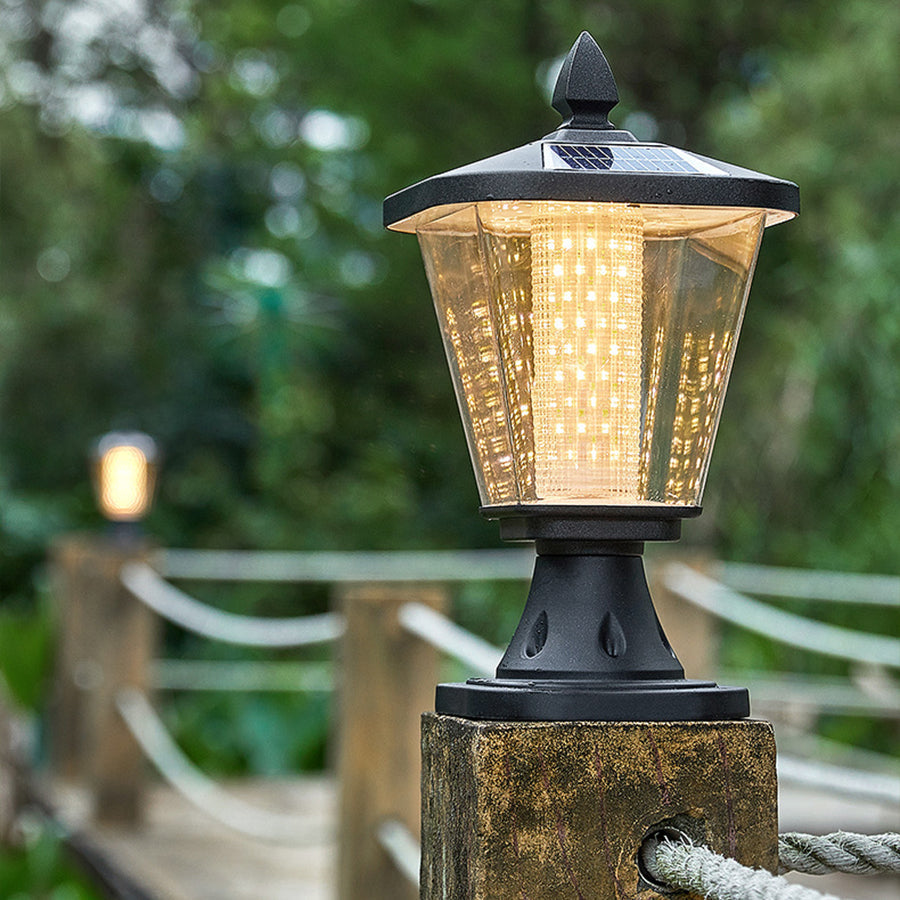 Paxton LED Solar Pyramid Outdoor Pillar Lights
