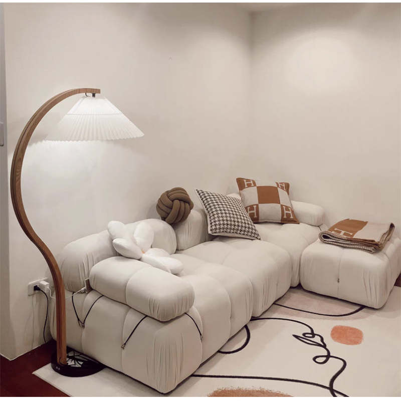 Muto Unique LED Floor Lamp, Wood/Metal, Living Room - Neutral Decor