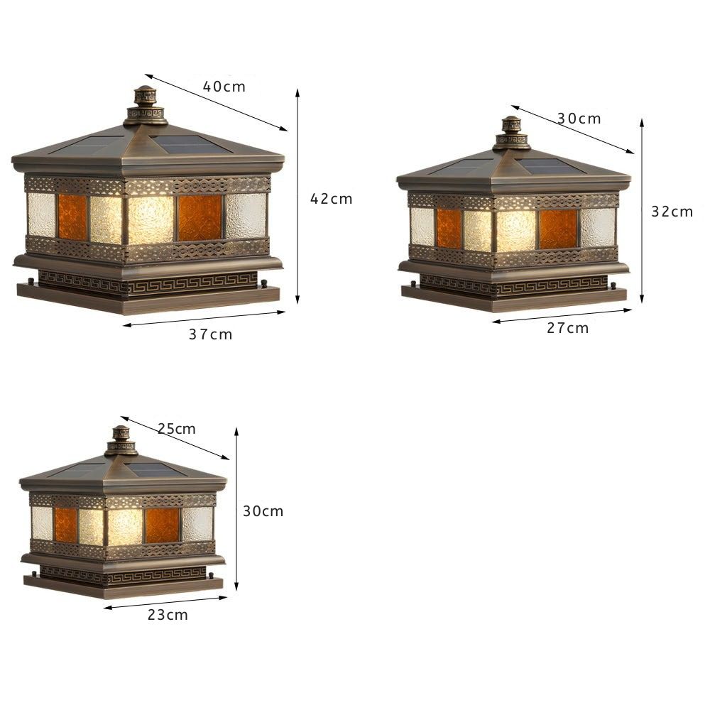 Thlia European Square Copper Outdoor Column Light