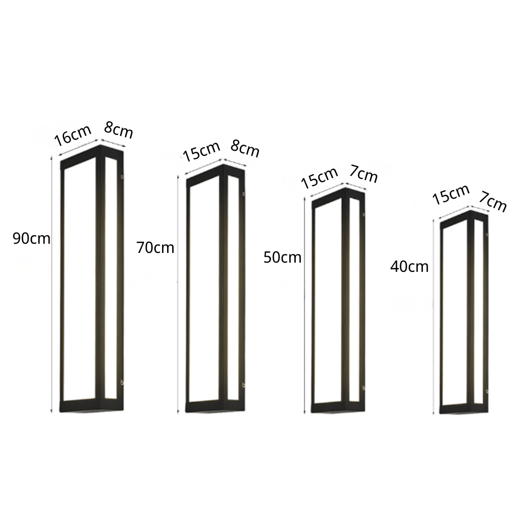 Wealy Rectangular LED Modern Outdoor Exterior Light Wall Lamp