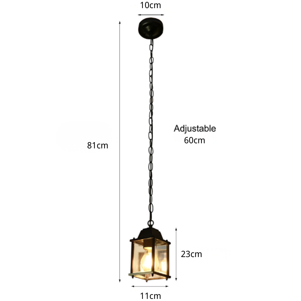 Alma Square Modern Glass Outdoor Pendant Lights
