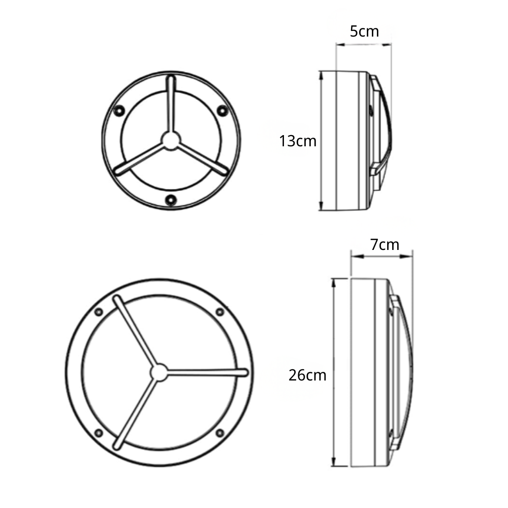 Weaver Minimalist Trisection Outdoor Wall Light