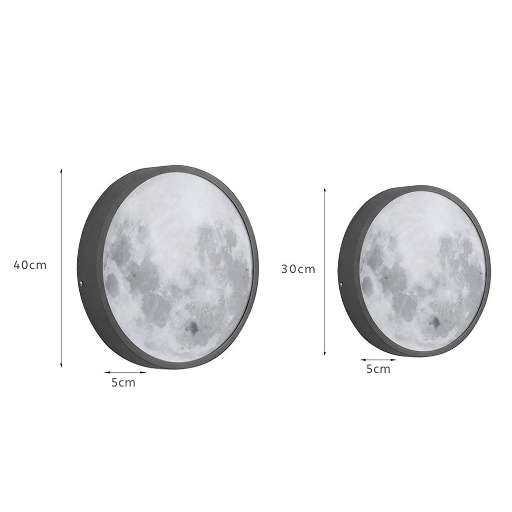 Prudent Creative Moon Glass Steel Outdoor Wall Light