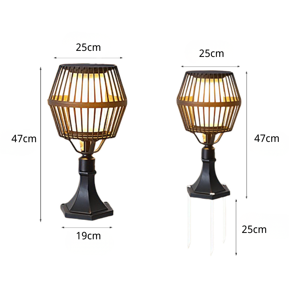 Deirdre Modern Solar Caged Outdoor Lanterns