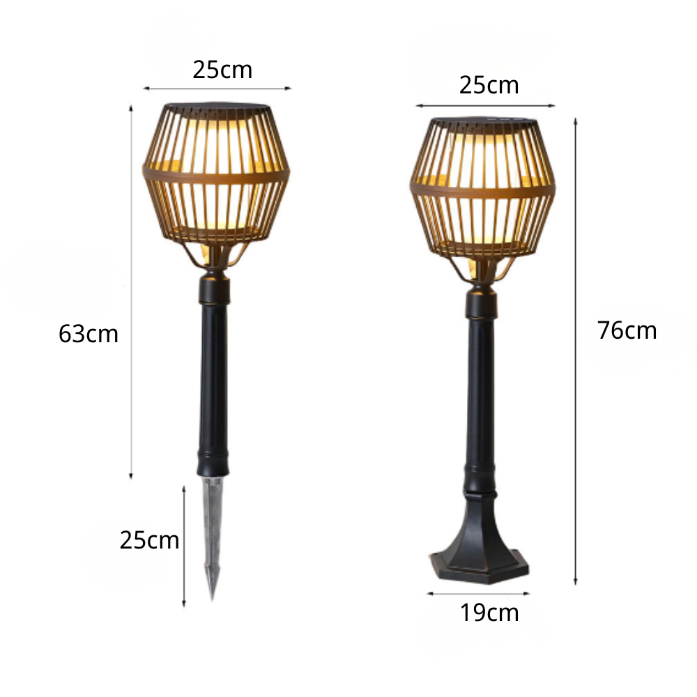 Deirdre Modern Solar Caged Outdoor Lanterns