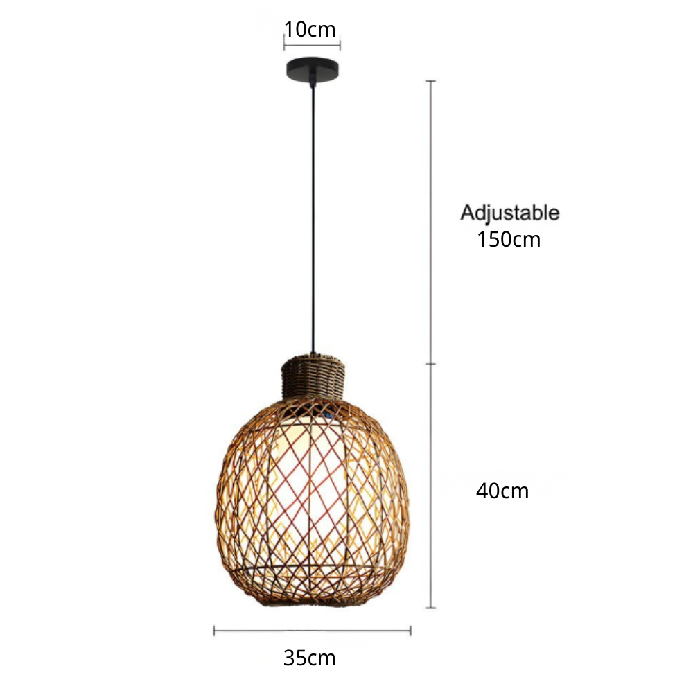 Julianay Rustic Modern Rattan Outdoor Pendant Lantern Lights
