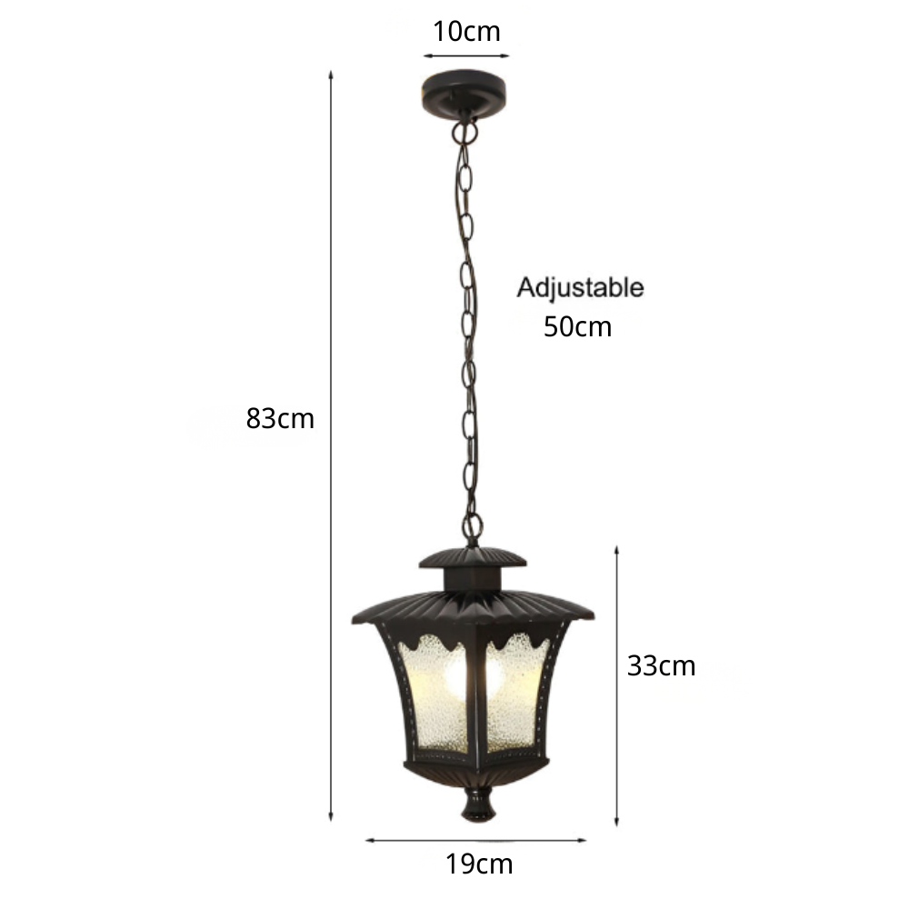 Leroy Retro Water Drops Glass European Outdoor Chandelier