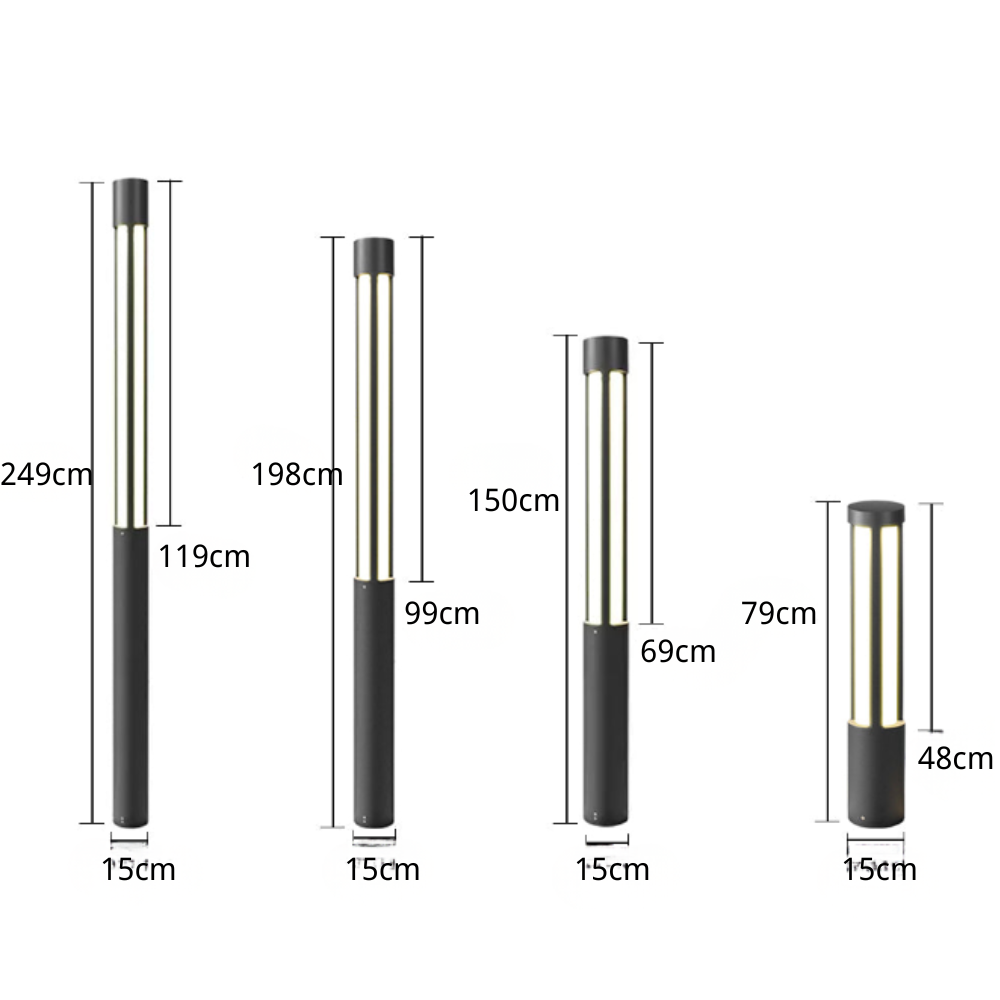 Dougl Cylinder LED Landscape Outdoor Bollard Lights