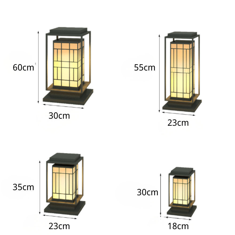 Torrent Asian Inspired Elegant Retro Steel Outdoor Path Lights