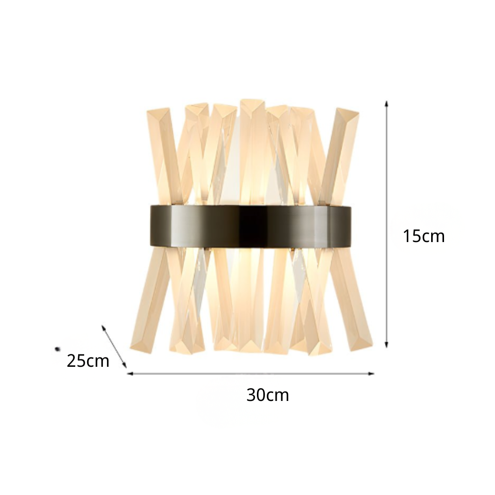 Fairn Creative Strips Luxury Nordic Crystal Outdoor Wall Lamp