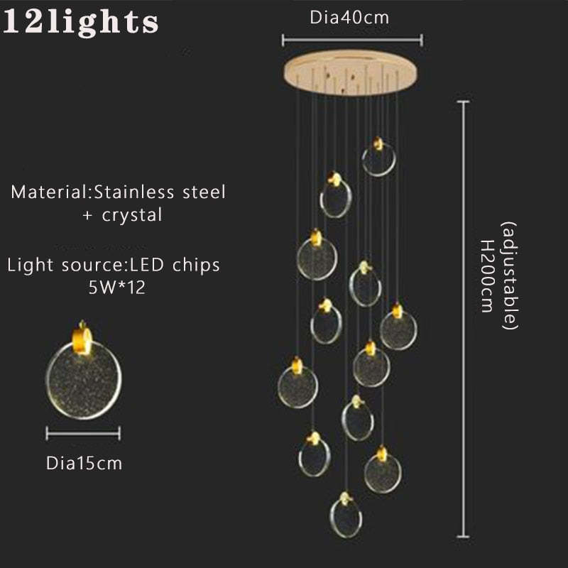 Kristy Luxury Circular Ripple Round Crystal Golden Chandelier - Neutral Decor