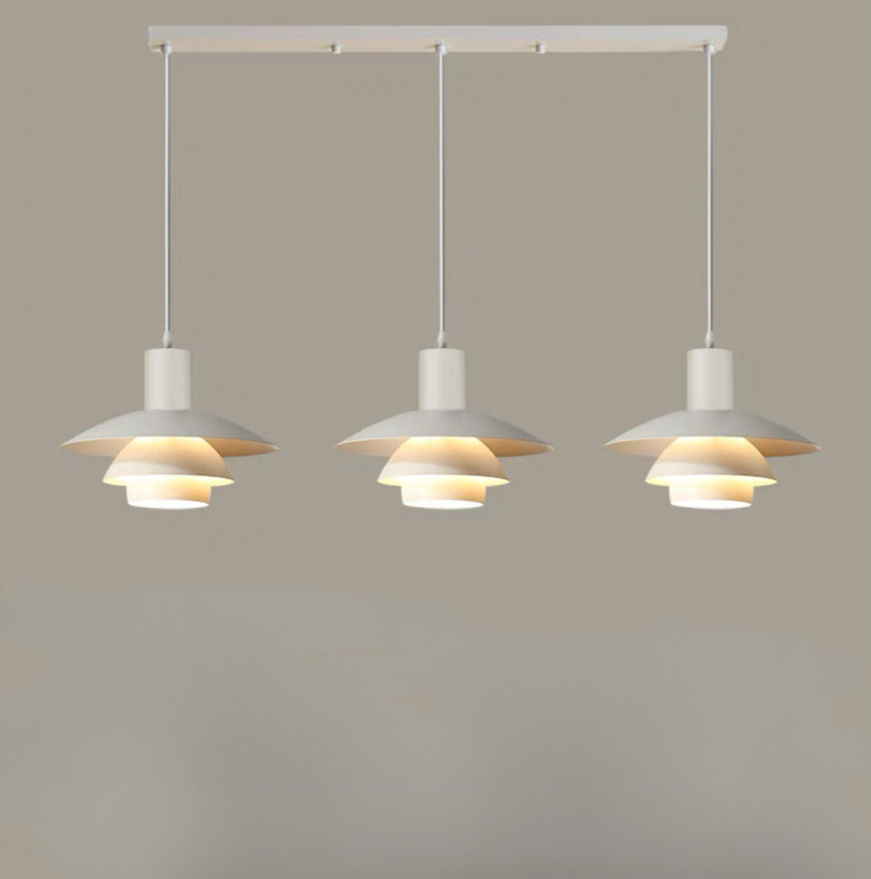 Valentina Modern LED Pendant Light White Wood Metal Bedroom - Neutral Decor