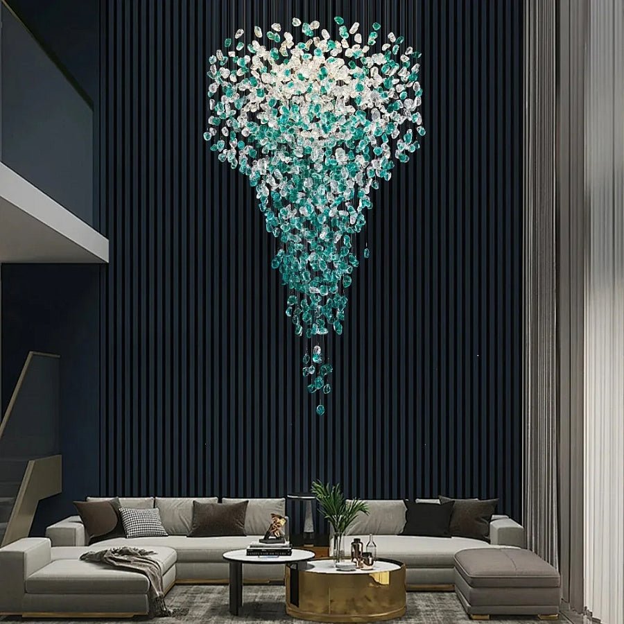 Crystal Stone Chandelier-Neutral Decor