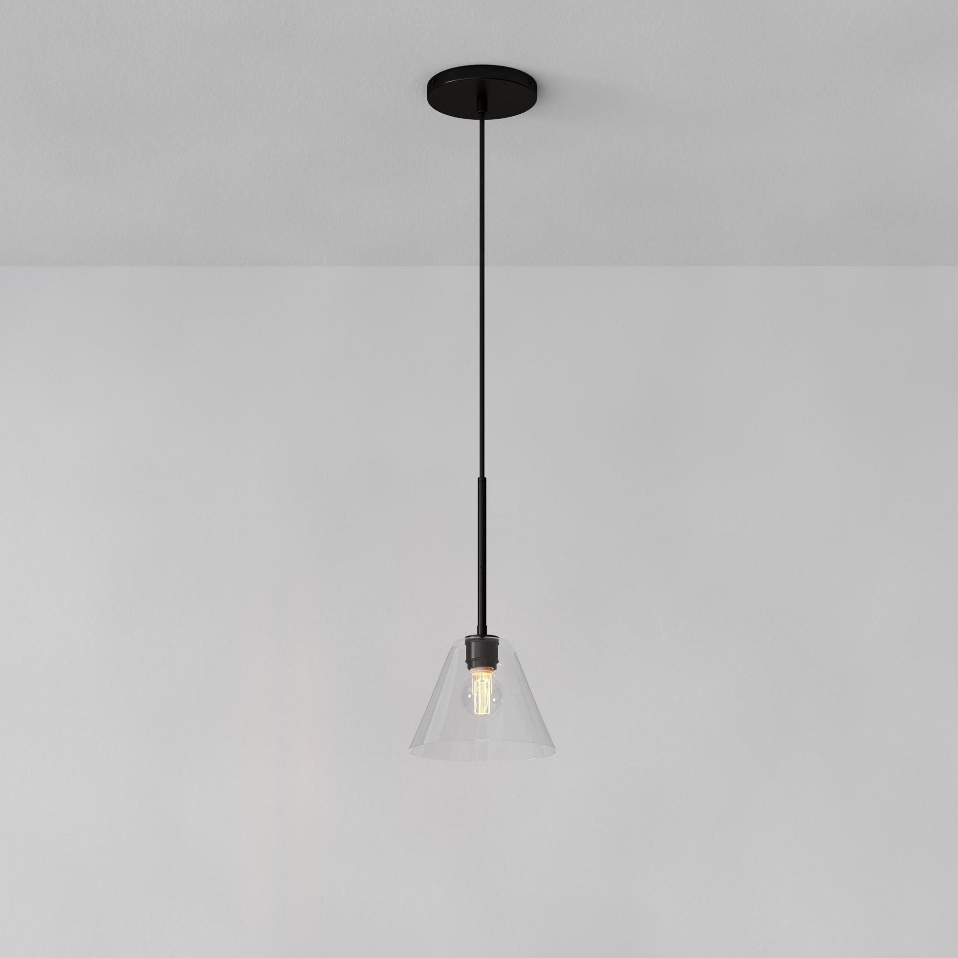 Cone Milk Clear Glass Cone Pendant Light for Kitchen-Neutral Decor