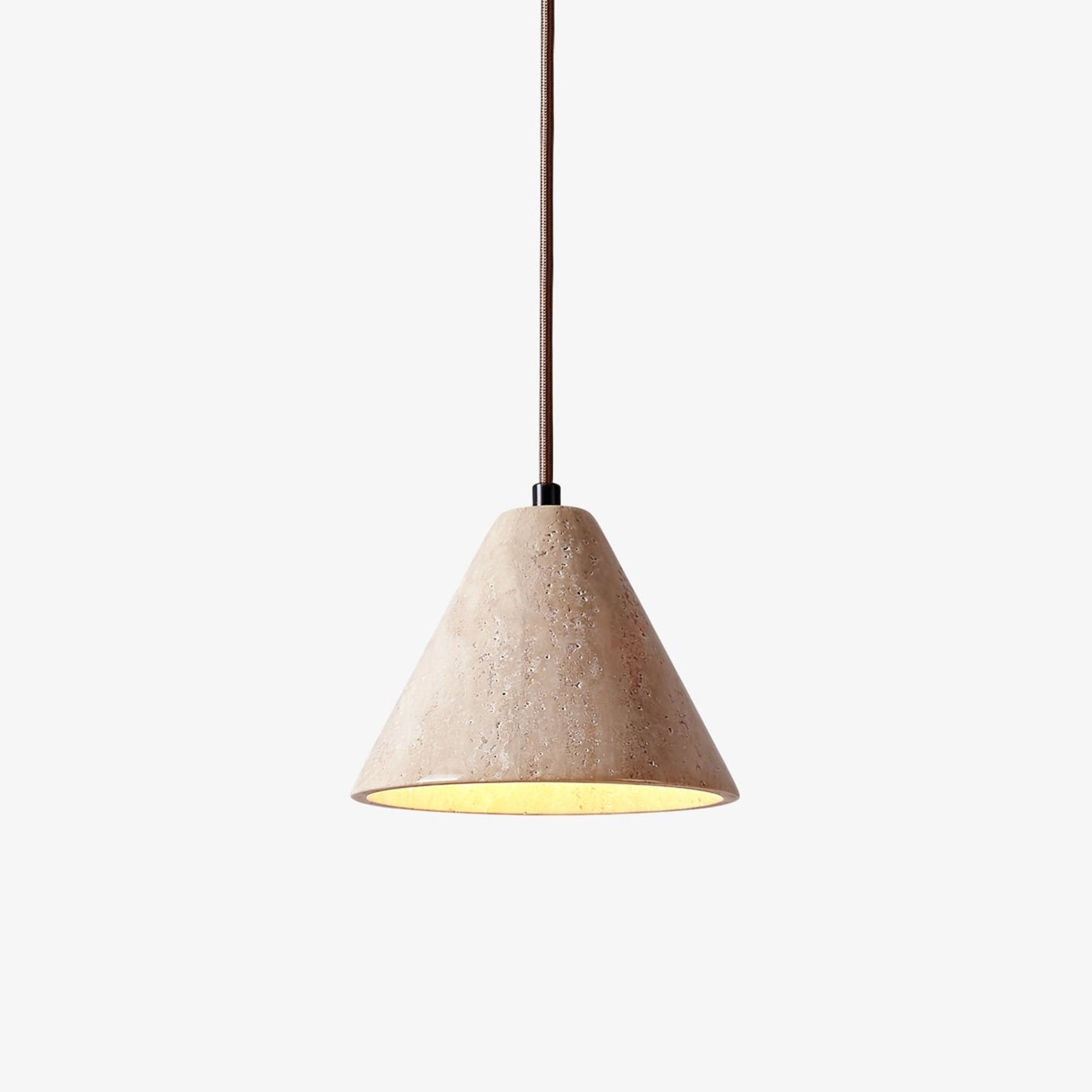 Cezoriel Conical Travertine Pendant Light-Neutral Decor