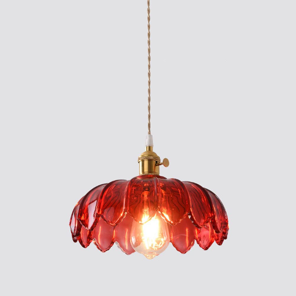 Valentina Retro LED Pendant Light Colourful Glass/Metal Flower Dining Room - Neutral Decor