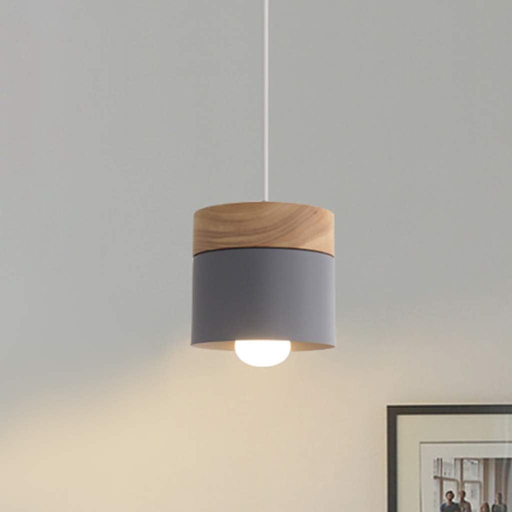Valentina Modern Can Shape Metal/Wood Pendant Light - Neutral Decor