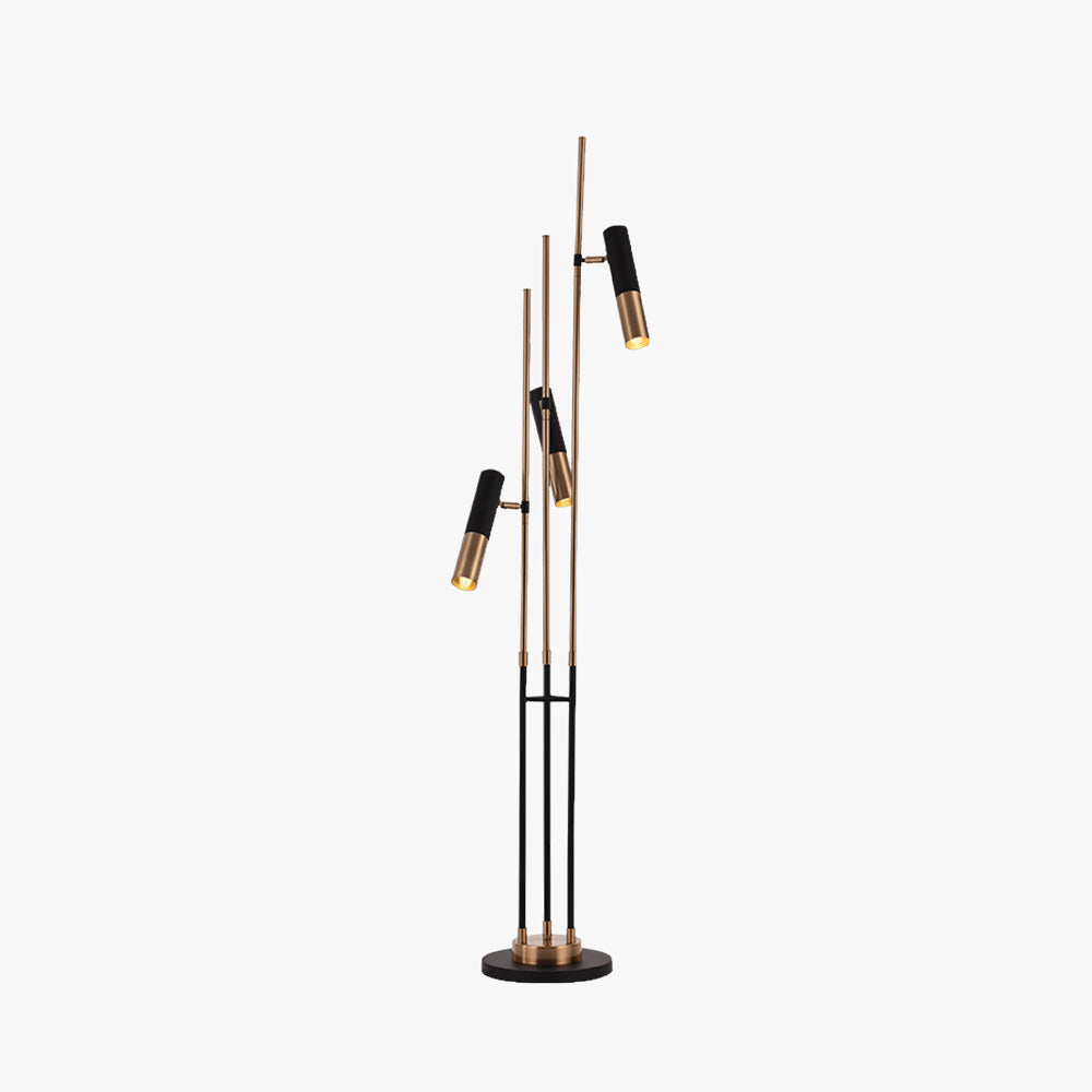 Salgado Modern Tall Metal 3 Bulb Floor Lamp, Black - Neutral Decor