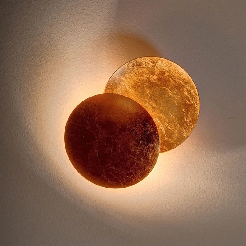 Arisha Modern Minimalist Round Moon Eclipse Wall Lamp - Neutral Decor