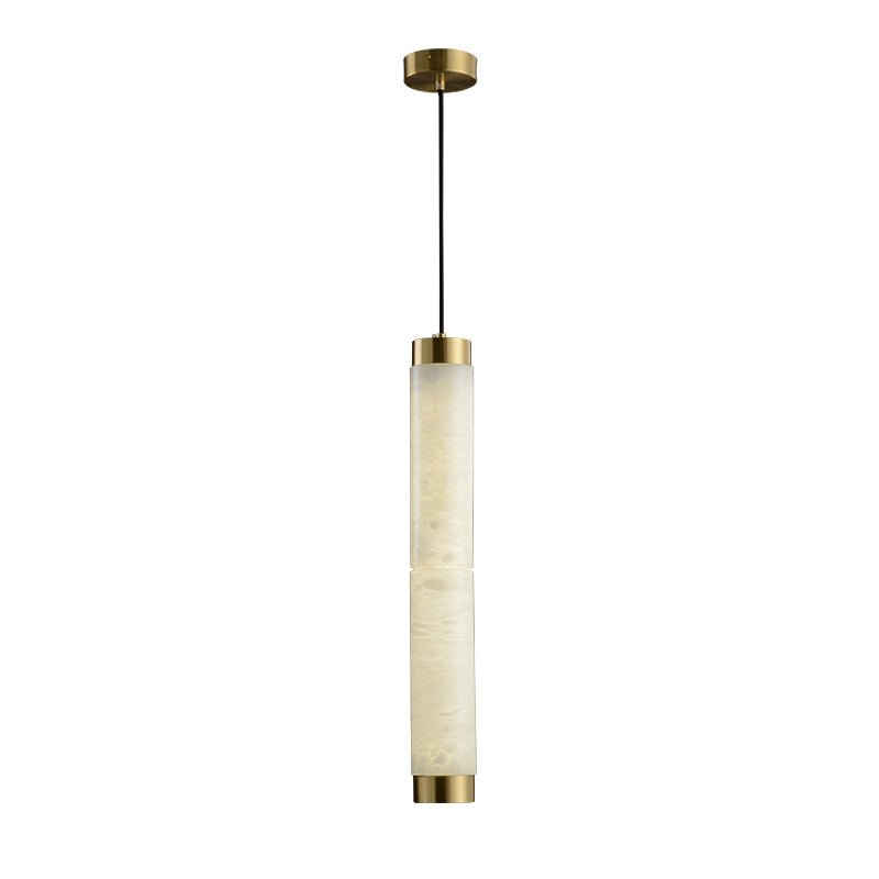 Lira Cylindrical Alabaster Pendant Light-Neutral Decor