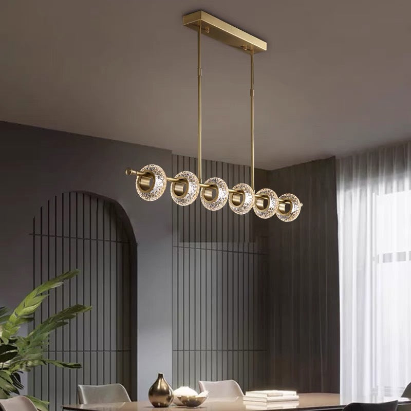 Kristy Modern Luxury metal/Glass Pendant Light, Gold - Neutral Decor