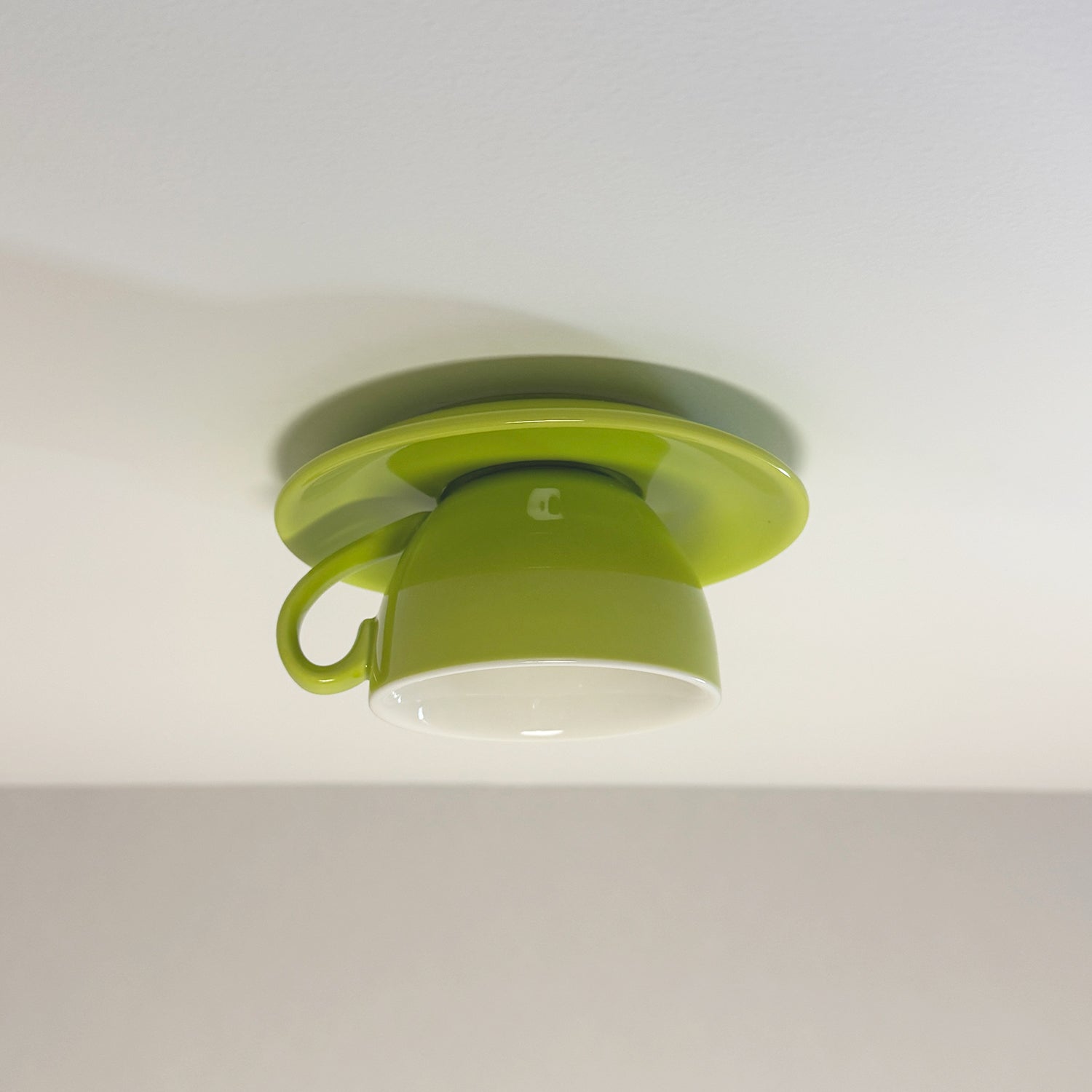 Aria Modern Coffee Cups Ceramic Flush Ceiling Lighting - Neutral Decor