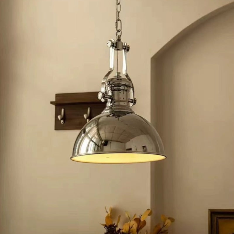 Alessio Industrial LED Pendant Light Chrome Metal Living/Bedroom - Neutral Decor