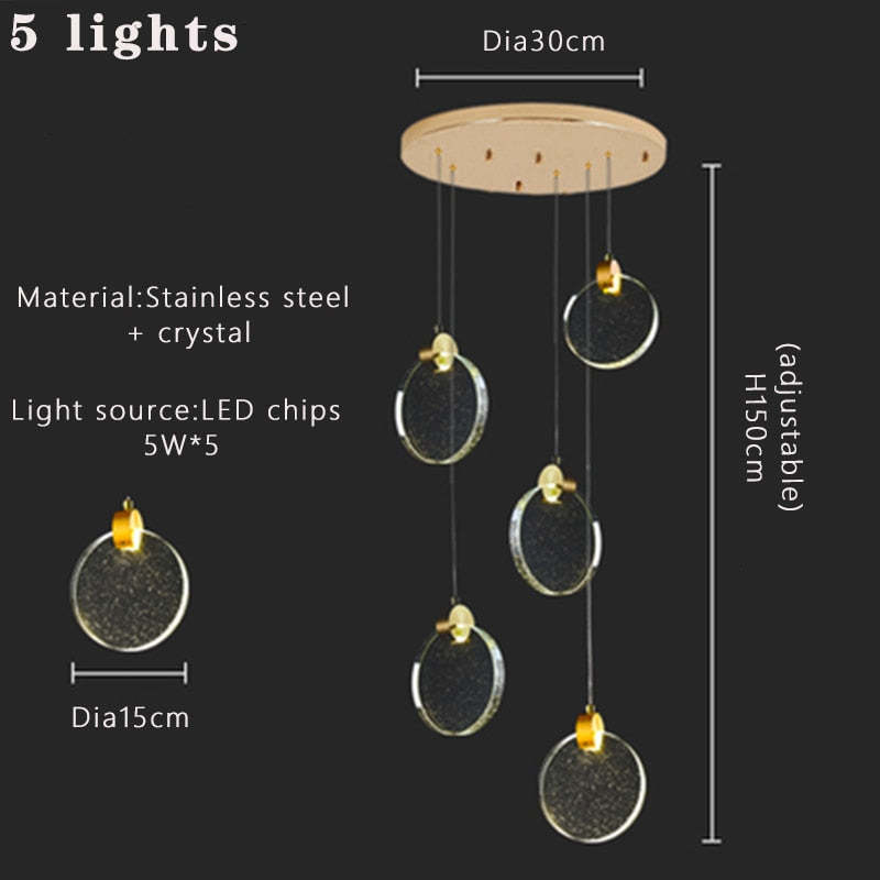 Kristy Luxury Circular Ripple Round Crystal Golden Chandelier - Neutral Decor