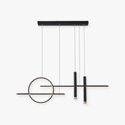 Arisha Minimalism Led Pendant Light, Irregular Ring, Black/Glod - Neutral Decor