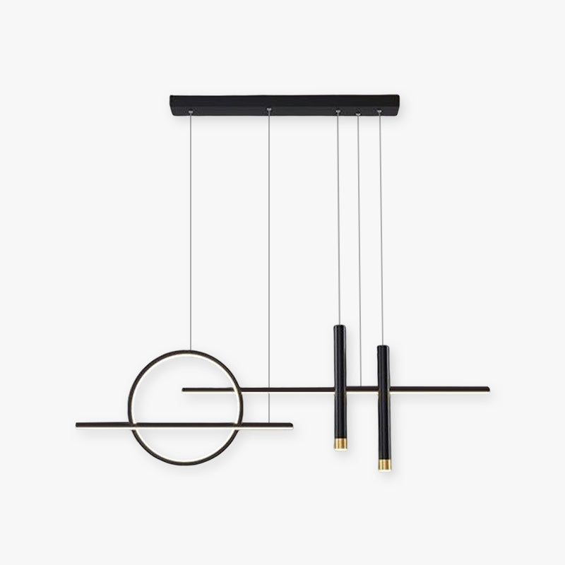 Arisha Minimalism Led Pendant Light, Irregular Ring, Black/Glod - Neutral Decor