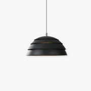 Arisha Design Semi-Globe Metal Pendant Light, Black/White - Neutral Decor