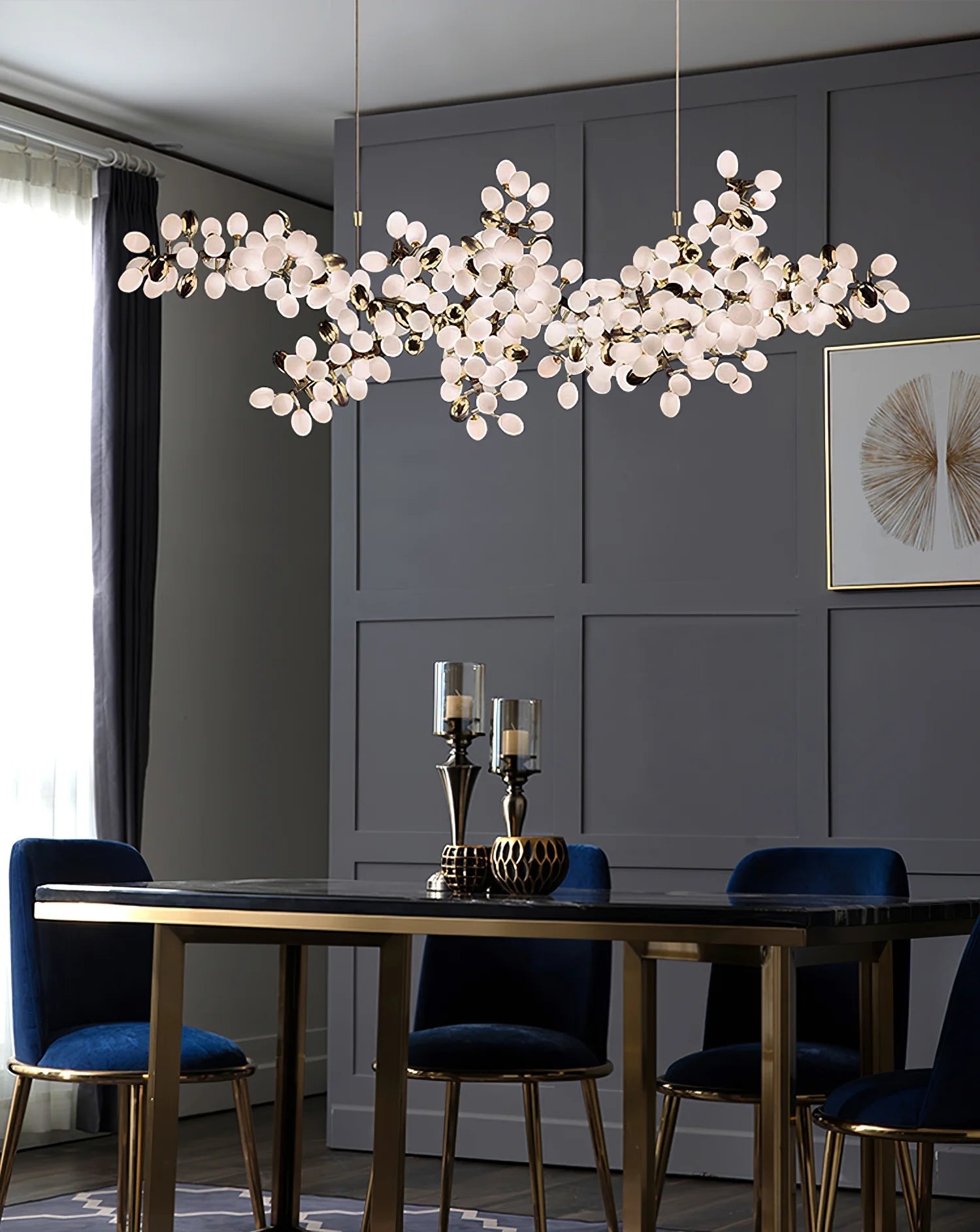 Aldo Elegant Droplet Glass Chandelier-Neutral Decor