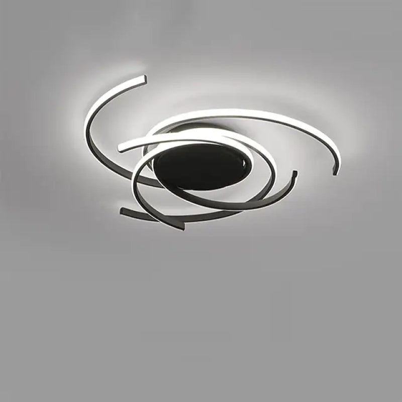 Arisha Modern Multi Arc Linetype Ceiling Light,Black/White - Neutral Decor