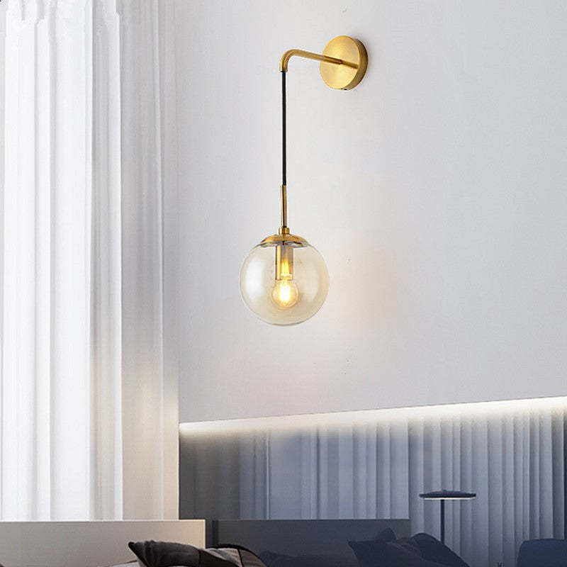 Valentina Glass Ball Nordic LED Wall Reading Lamp Single Head - Neutral Decor