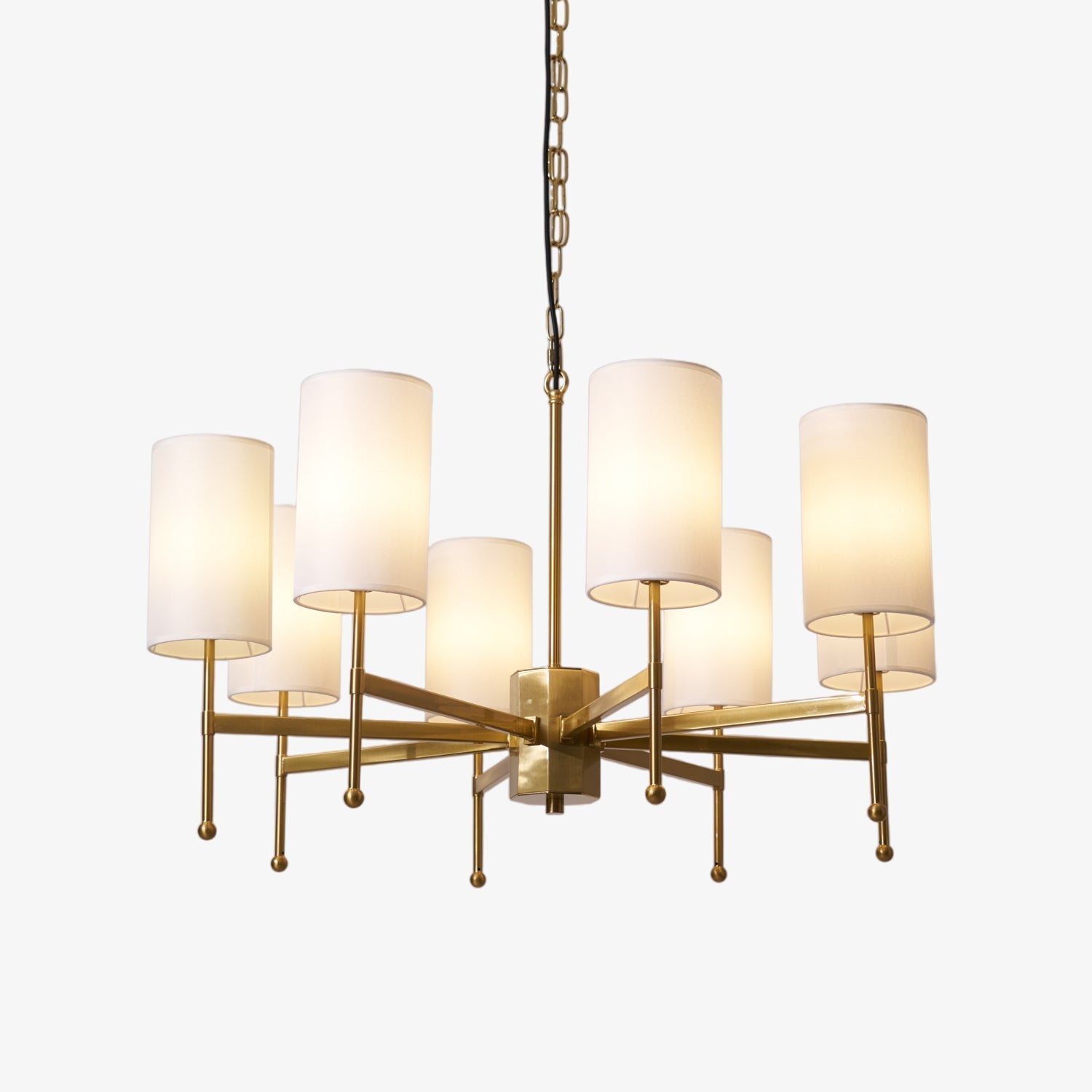 Ulcarisra Traditional Vintage Brass Fabric Chandelier-Neutral Decor
