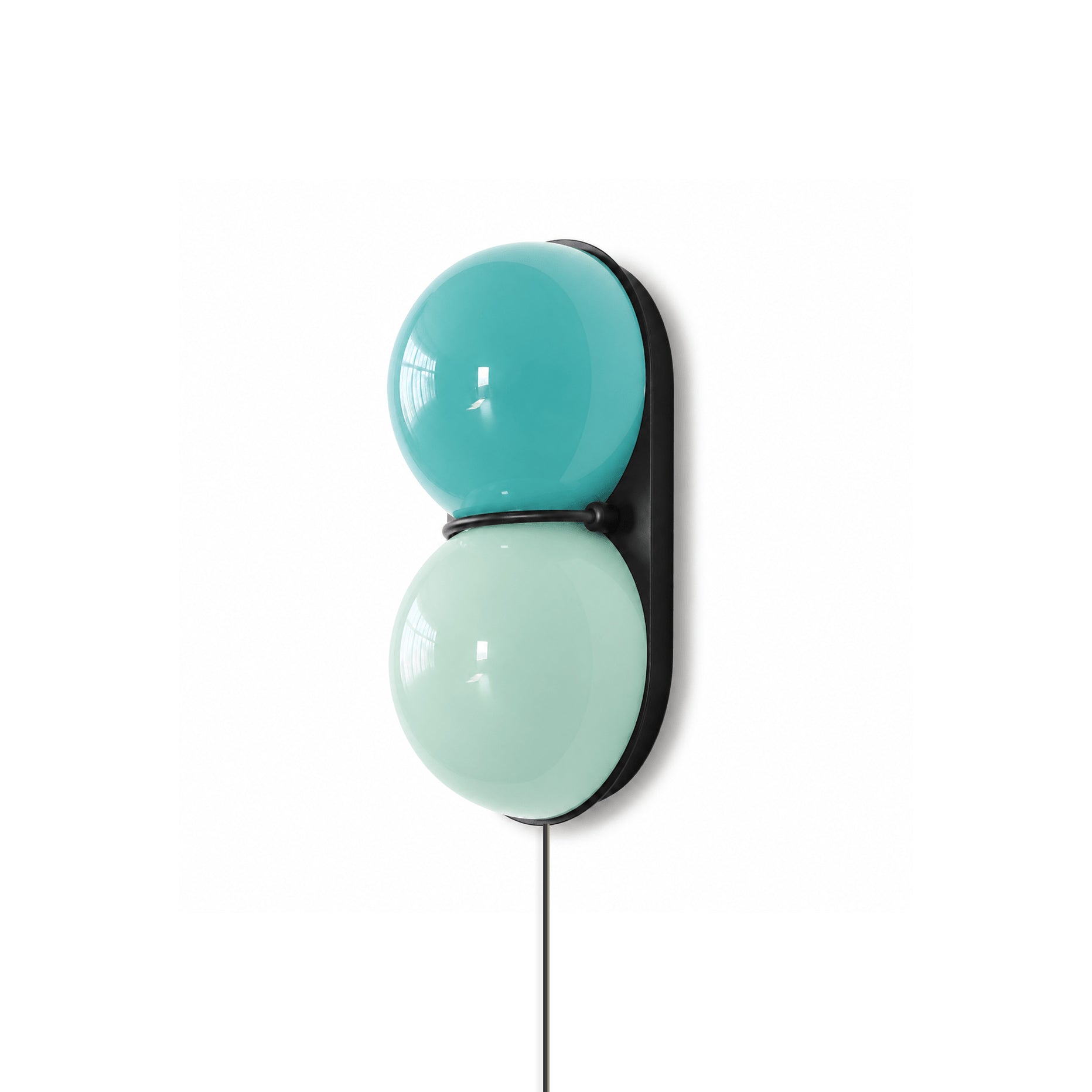 Two Globe Glass Plug-in Wall Sconce-Neutral Decor