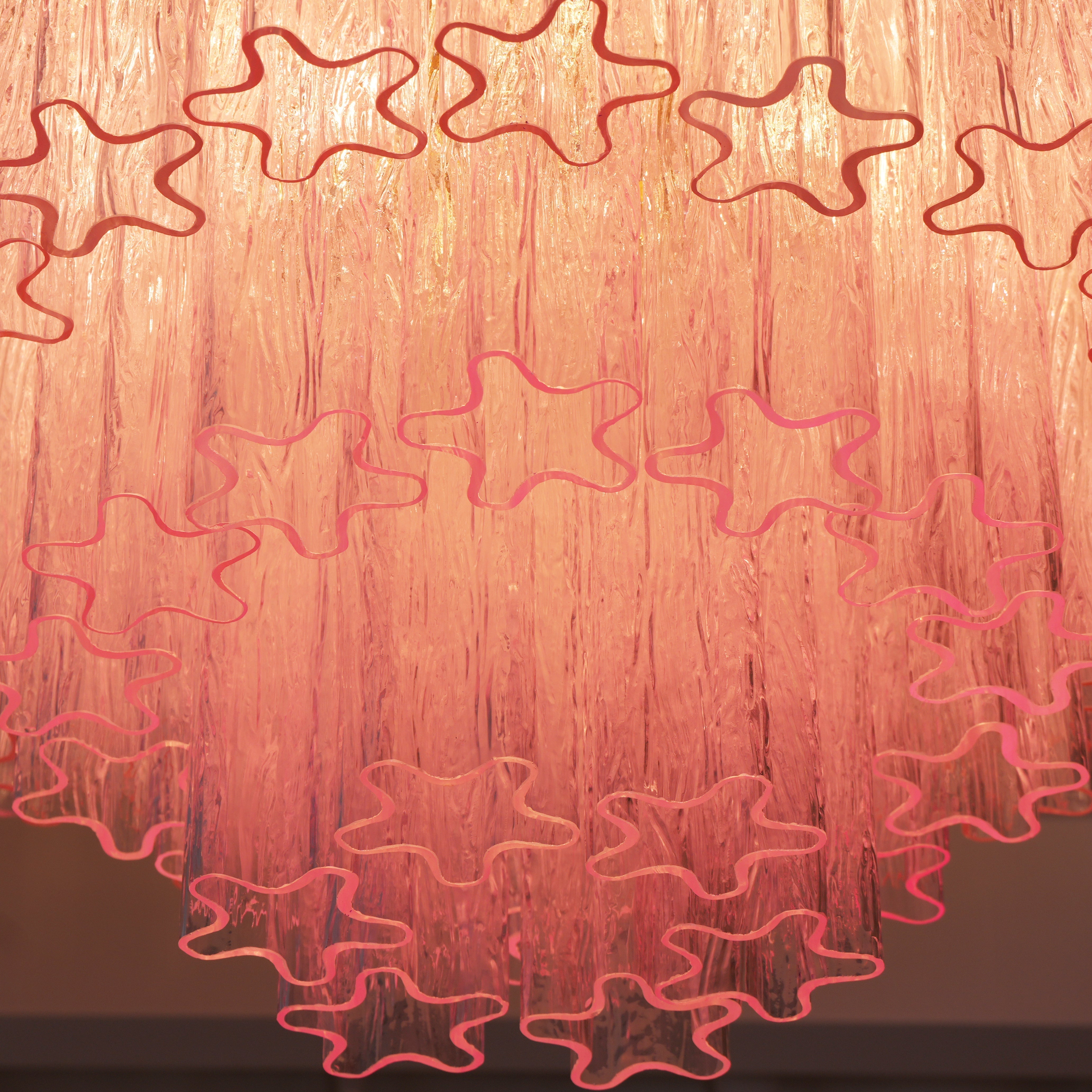 Aurora Ceiling Lamp Murano Pink Glass Vintage-Neutral Decor