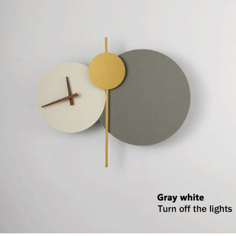 Arisha Modern Clock Metal Painted Wall Light LED Light Bedroom - Neutral Decor