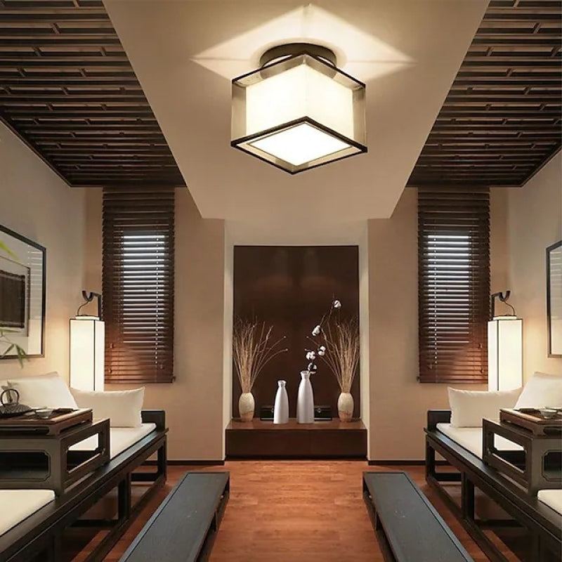 Arisha Modern Metal & Fabric Flush Mount Ceiling Light, 2 Style - Neutral Decor