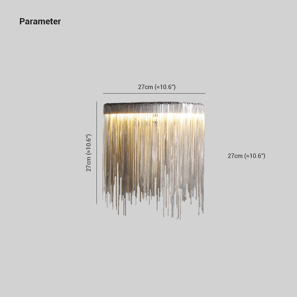 Arisha Wall Lamp Decorative/Modern, Tassel Chain, Silver, Living Room - Neutral Decor