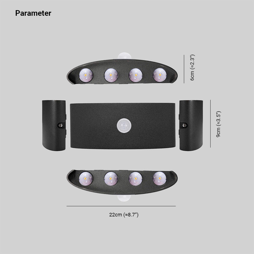 Ray Modern Simple Metal/Acrylic Fixtures Up And Down LED Light Wall Lamp, Black/White - Neutral Decor