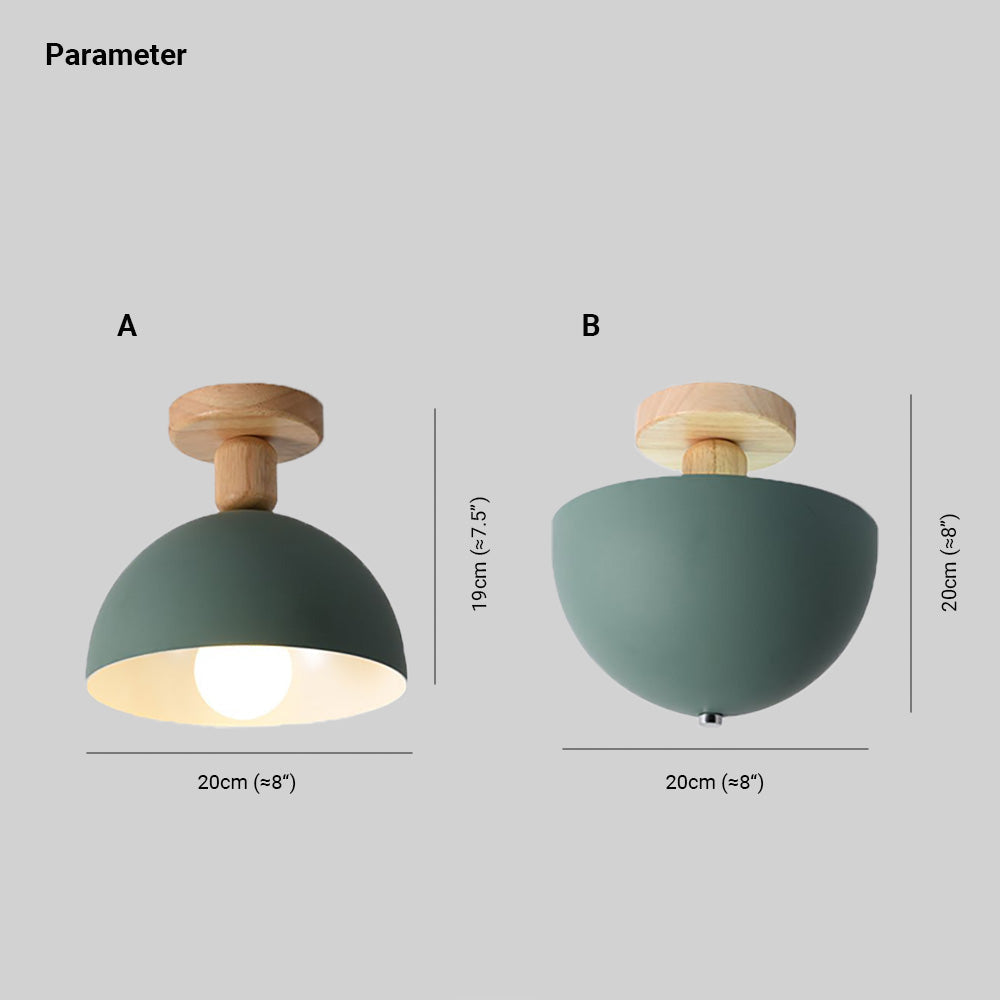 Muto Modern LED Wood Dome Ceiling Light - Neutral Decor