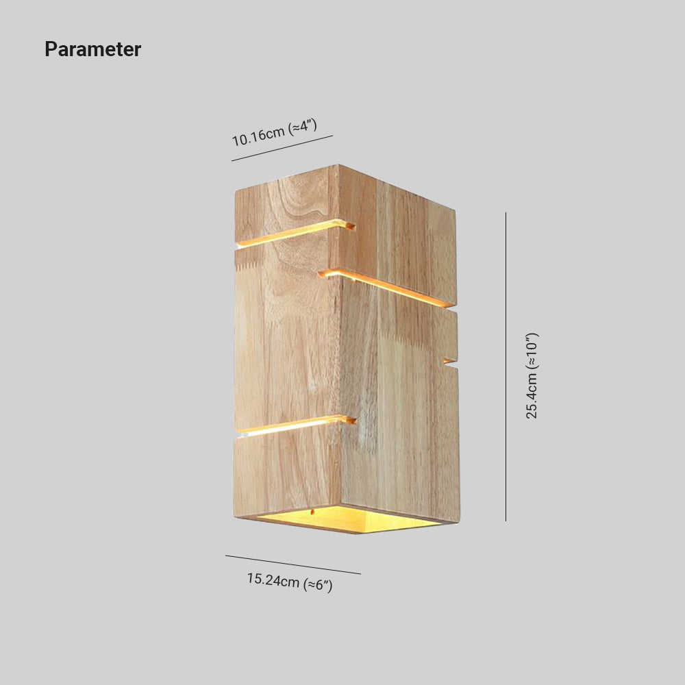 Muto Wall Lamp Rectangular Minimalist, Mounted Bedside, Wood, Bedroom - Neutral Decor