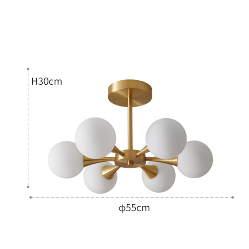 Valentina Contemporary Flush Mount Ceiling Light, Glass Bubble - Neutral Decor